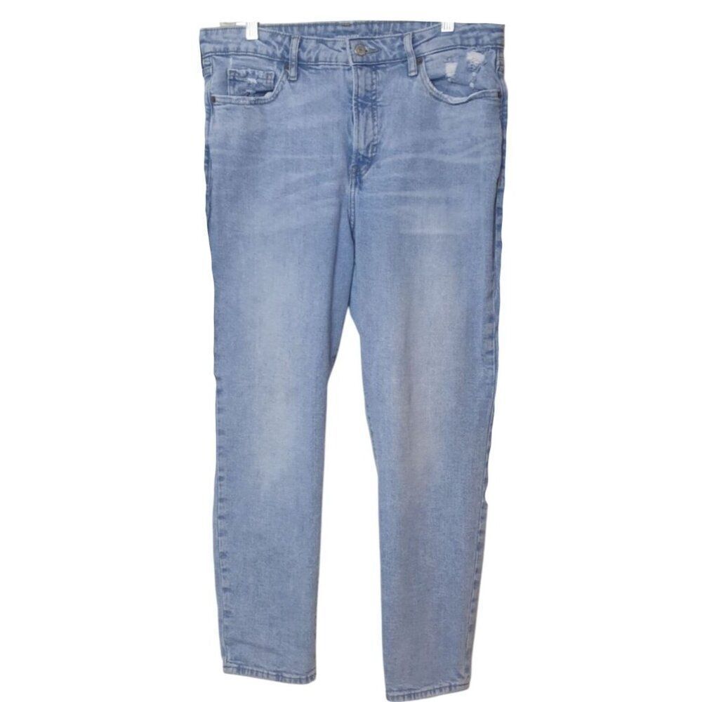 Old Navy Women’s Straight High-Rise Jeans Sz 14 Light Wash Denim O.G. Y2K Retro